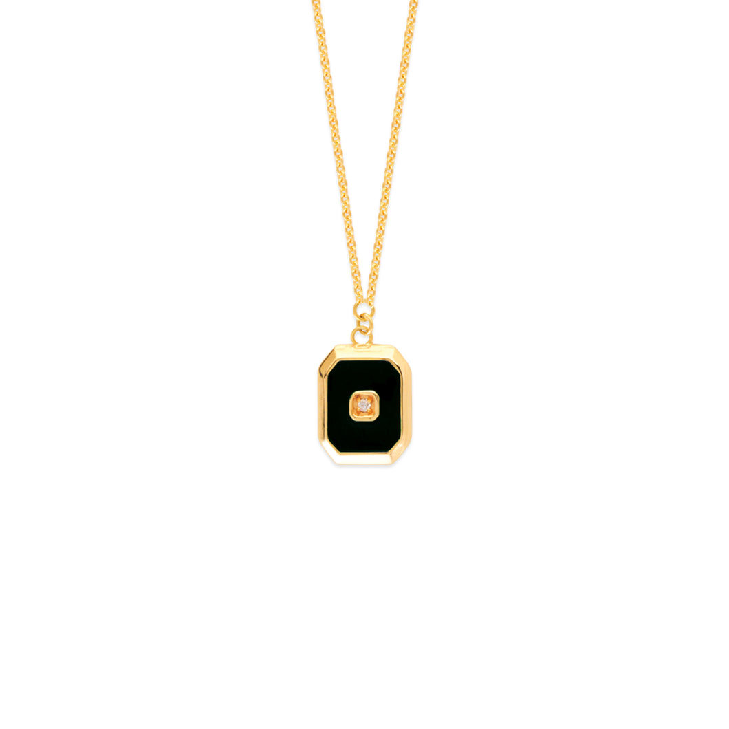 14kt Gold and Enamel Medallion Necklace