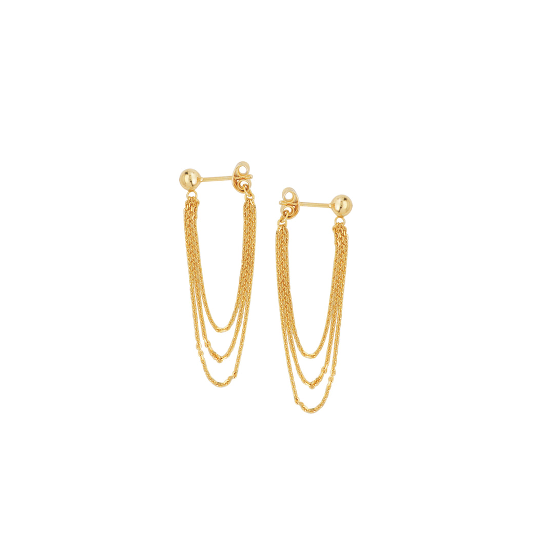14kt Gold Ball Chain Loop Earrings