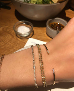14kt Gold and Diamond Open Cuff Bracelet