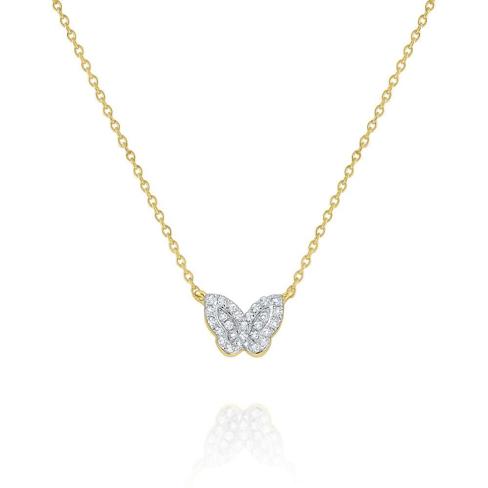 14kt Gold Small Butterfly Necklace