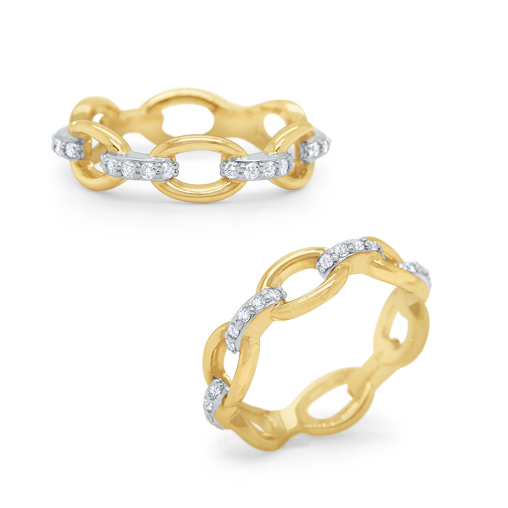 14kt Gold and Diamond Large Unity Band
