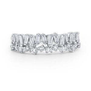 14kt Gold and Diamond Edge Band