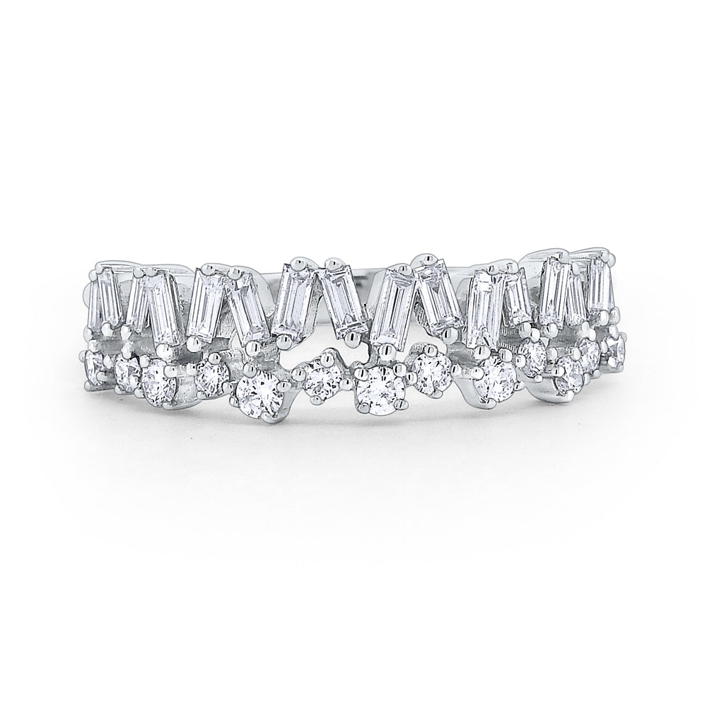 14kt Gold and Diamond Edge Band