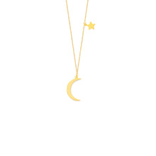 Load image into Gallery viewer, 14kt Gold Under the Moon and Star Necklace
