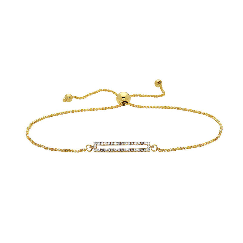 14kt Gold Diamond Frame Bracelet